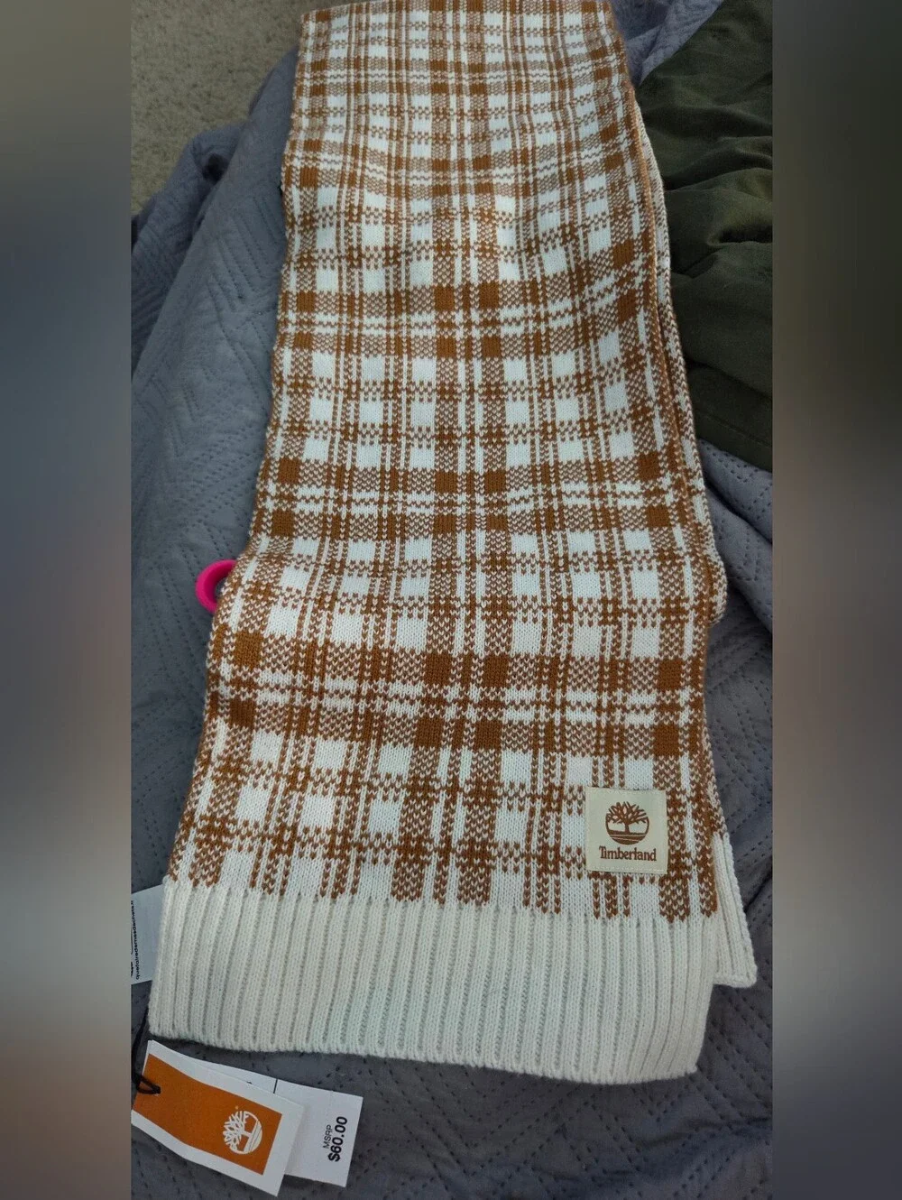 Timberland Plaid Knit Scarf